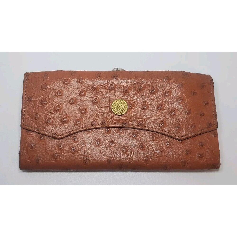 VTG 50-60'S PRINCESS GARDNER COW HIDE SPLITS COIN PURSE WALLET OSTRICH LOOK